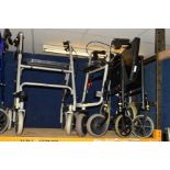 TWO FOLDABLE WALKERS and a foldable disability wheel chair (3)