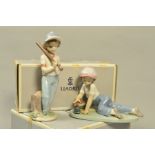 TWO BOXED LLADRO COLLECTORS SOCIETY FIGURES, 'Can I Play?' 1990, No7610, (signed and dated 18.10.