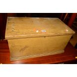 A SMALL VICTORIAN SCUMBLED PINE TOOL CHEST