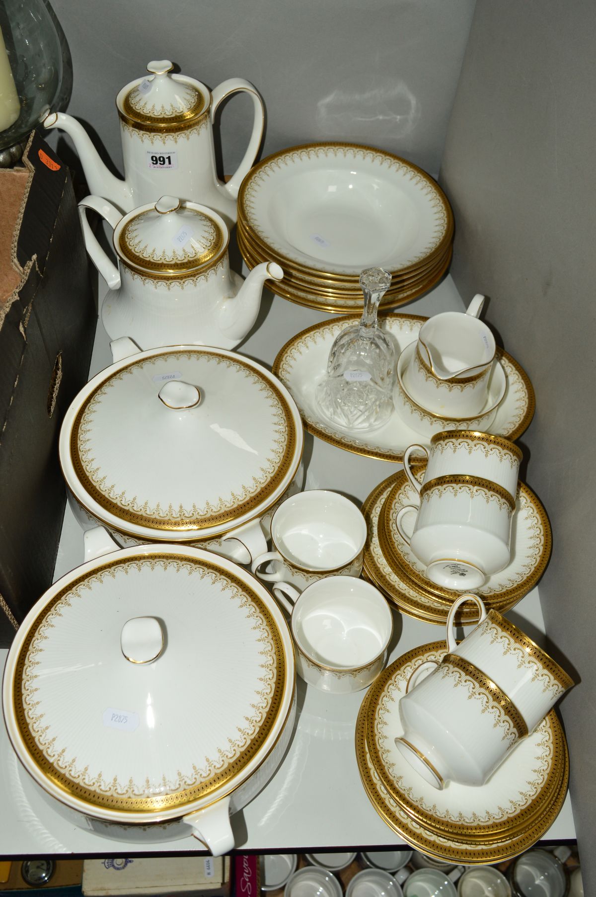 ROYAL ALBERT 'ATHENA' PART DINNER SERVICE to include tureens, teapot, coffee pot, six each of