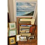 PAINTINGS AND PRINTS ETC, to include an estuary at dusk by John Richards, oil on card, together with