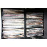 A DOUBLE RECORD CABINET CONTAINING OVER TWO HUNDRED LP's AND 12' SINGLES, including It Bites,