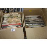 TWO BOXES CONTAINING APPROXIMATELY ONE HUNDRED AND FIFTY 7' SINGLES, mostly new old stock some