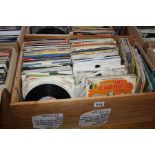 A TRAY CONTAINING APPROXIMATELY TWO HUNDRED 7' SINGLES, including Mott the Hoople, Rick James, as