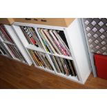 A WHITE PAINTED CUBE BOOKCASE, with four aperture 77x77x39cm deep