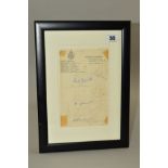 FRAMED AND GLAZED LETTERHEAD FROM BAILEY'S HOTEL, LONDON, which is signed in ink by the West