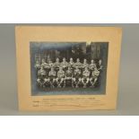 BISHOP VESEY'S GRAMMAR SCHOOL FIRST XV DATED 1937-38, black and white photograph backed onto a piece