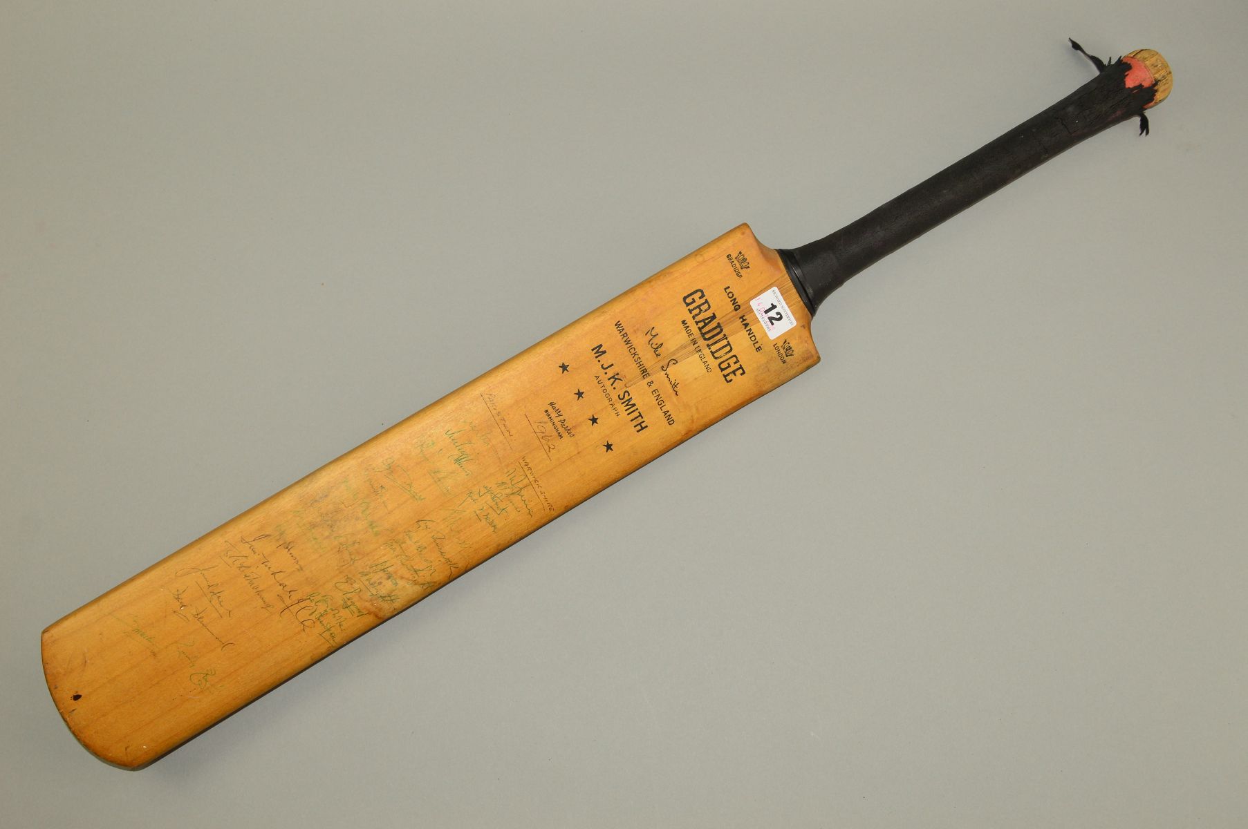 AUTOGRAPHED GRADIDGE 'M. J. K. SMITH' CRICKET BAT, of the Pakistan touring team, Warwickshire