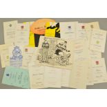 INTERNATIONAL CLUB, SCHOOL AND CENTENARY DINNER INVITATIONS FROM 1950'S TO 1980'S
