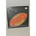 FRAMED LITESOME ADVERT DEPICTING A RUGBY SHAPED BALL, 'We Stock and Sell Sportswear and