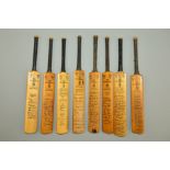 AUTOGRAPHED MINIATURE CRICKET BATS, of the MCC tours to Australia and the West Indies and England'