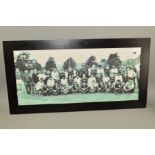 FRAMED MOSELEY AND THE FIJIANS BLACK AND WHITE PHOTOGRAPH, (including Jan Webster and Sam Doble)
