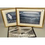 FRAMED TWICKENHAM THREE AERIAL PHOTOGRAPHS OF THE GROUND, two with a match in progress, none are