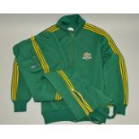 ADIDAS GREEN AND YELLOW AUSTRALIA RUGBY TRACK SUIT, the top has the Australian logo on the left hand