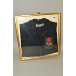 FRAMED ENGLAND BLACK COTTON ZIP UP JACKET, with red rose logo by Titans