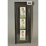 FRAMED CIGARETTE CARDS BY WILL'S OF IRISH PLAYERS, S.J. Cagney, M. Sugden and G. V. Stephenson