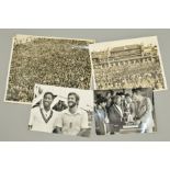 MISCELLANEOUS BLACK AND WHITE ENGLAND AND WEST INDIES PHOTOGRAPHS, featuring pre and post-match