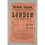 MIDLAND RAILWAY FLYER DATED 1ST JUNE 1874, advertising a cheap excursion train to London St. Pancras