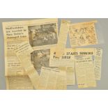 NEWSPAPER CUTTINGS, covering Moseley and England games