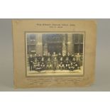 KING EDWARD'S GRAMMAR SCHOOL, ASTON FIRST XV DATED 1937-38, black and white photograph backed onto a