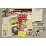 MOSELEY RUGBY FOOTBALL CLUB COLLECTION, letters, cards, tour brochures, fixture lists,