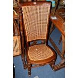 A VICTORIAN MAHOGANY BERGERE ROCKING CHAIR