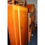 A LEBUS TEAK TWO PIECE BEDROOM SUITE comprising a single door wardrobe and a chest of two drawers (