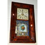 A VICTORIAN MAHOGANY AMERICAN WALL CLOCK