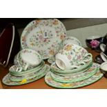 MINTON 'HADDON HALL' TEA WARES etc to include six cups and saucers, five side plates, three sandwich