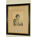 ERNEST HEBER THOMPSON (NEW ZEALAND 1891-1971) 'BERTHA' an etching of a female figure, signed