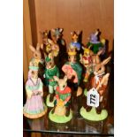 THIRTEEN ROYAL DOULTON BUNNYKINS FIGURES, to include Robin Hood Collection, 'Little John' DB243, '