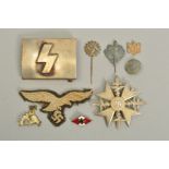 A NUMBER OF GERMAN WWII 3RD REICH COLLECTABLES, to include a Spanish Cross with swords, non-maker