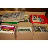 SIX BOXES AND LOOSE FOOTBALL RELATED ITEMS, to include football annuals, Charles Buchan's soccer