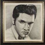 PAUL KARSLAKE (BRITISH CONTEMPORARY) 'ELVIS PRESLEY II' a portrait of the singer, signed lower