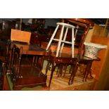 A QUANTITY OF OCCASIONAL FURNITURE, to include a pair of mahogany two tier occasional tables with