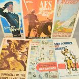 AN ACCULUMATION OF WWII THEMED POSTERS, 11 in total, these are approximately 57cm x 37 in size and