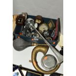 A BOX OF MOTOR CAR CLOCKS to include Ford bakelite examples, Smiths, Kienzel of Germany, an Air