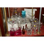 A GROUP OF GLASSWARES, to include boxed Royal Albert cut glasses, Royal Doulton small ice bucket,