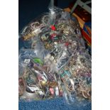 SEVEN BAGS OF COSTUME JEWELLERY