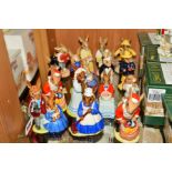 FIFTEEN ROYAL DOULTON BUNNYKINS FIGURES, 'Family Photograph' DB1, 'Clean Sweep' DB86 (seconds),