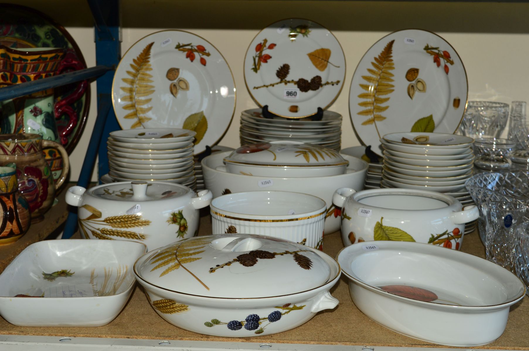 EVESHAM 'WILD HARVEST' TABLE WARES to include dinner plates, side plates, saucers, serving dishes,