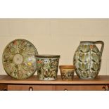 THREE PIECES DENBY POTTERY, to include Glyn Colledge jardiniere, impressed signature to base, height