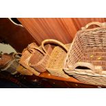 SEVEN VARIOUS WICKER BASKETS