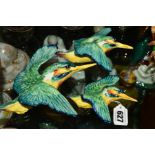 A SET OF THREE GRADUATING BESWICK KINGFISHER WALL PLAQUES, Nos 729/1/2/3 (3)