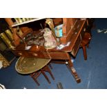 A MID 19TH CENTURY OAK CORNER TABLE IN THE MANNER OF EDWARD WELBY PUGIN (1834-1875), of 'L' shaped