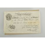 A BANK OF ENGLAND TEN POUNDS BANKNOTE, K.O. Peppiatt 19th September 1938 L112 London