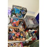 A QUANTITY OF WORLD WRESTLING FIGURES AND ACCESSORIES, to include boxed 'Kurt Angle', wrestling
