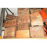 A COLLECTION OF TWELVE WOODEN CRATES in various sizes (12)