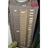 A METAL TWENTY ONE DRAWER FILE CABINET, height 90cm