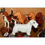 FIVE BESWICK DOGS, Sealyham 'Forestedge Foxglove' No 971, three Cocker Spaniels 'Horseshoe